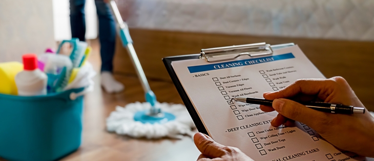 Establish a cleaning checklist