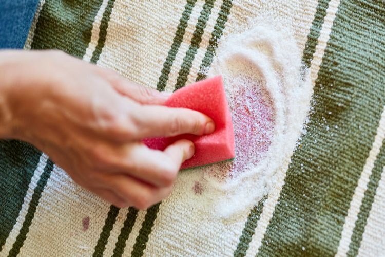 Removing tough stains from the carpet